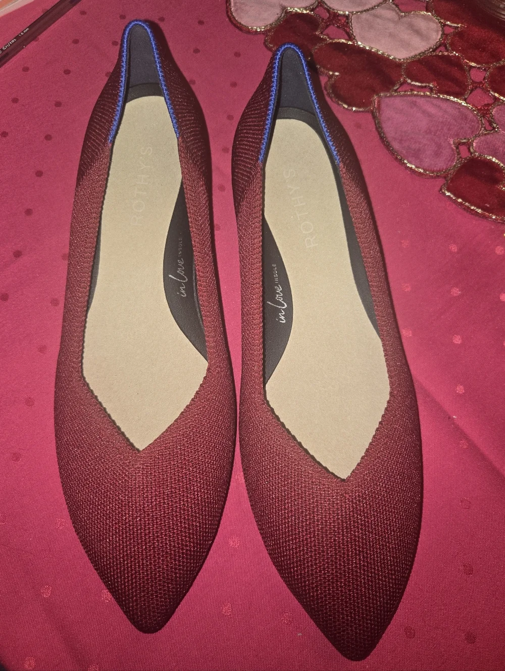 NWOB Rothy's The High Point Heels In Burgundy